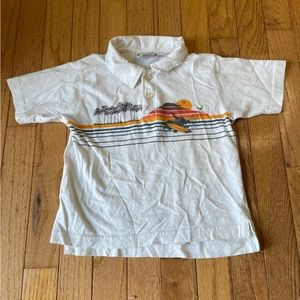 VINTAGE Y2K GUM BALLS WHITE SURF PALM TREE GRAPHIC POLO SHIRT BOYS SIZE 4T